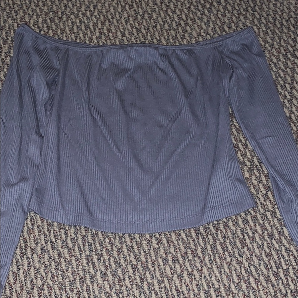 Ribbed off the shoulder top